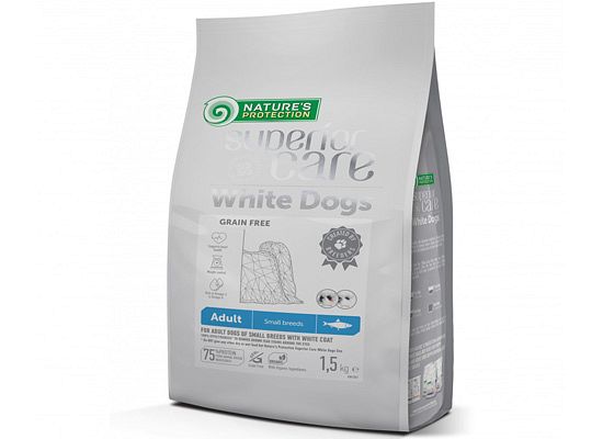 WHITE DOG  WITH HERRING ADULT SMALL BREED GRAIN FREE
